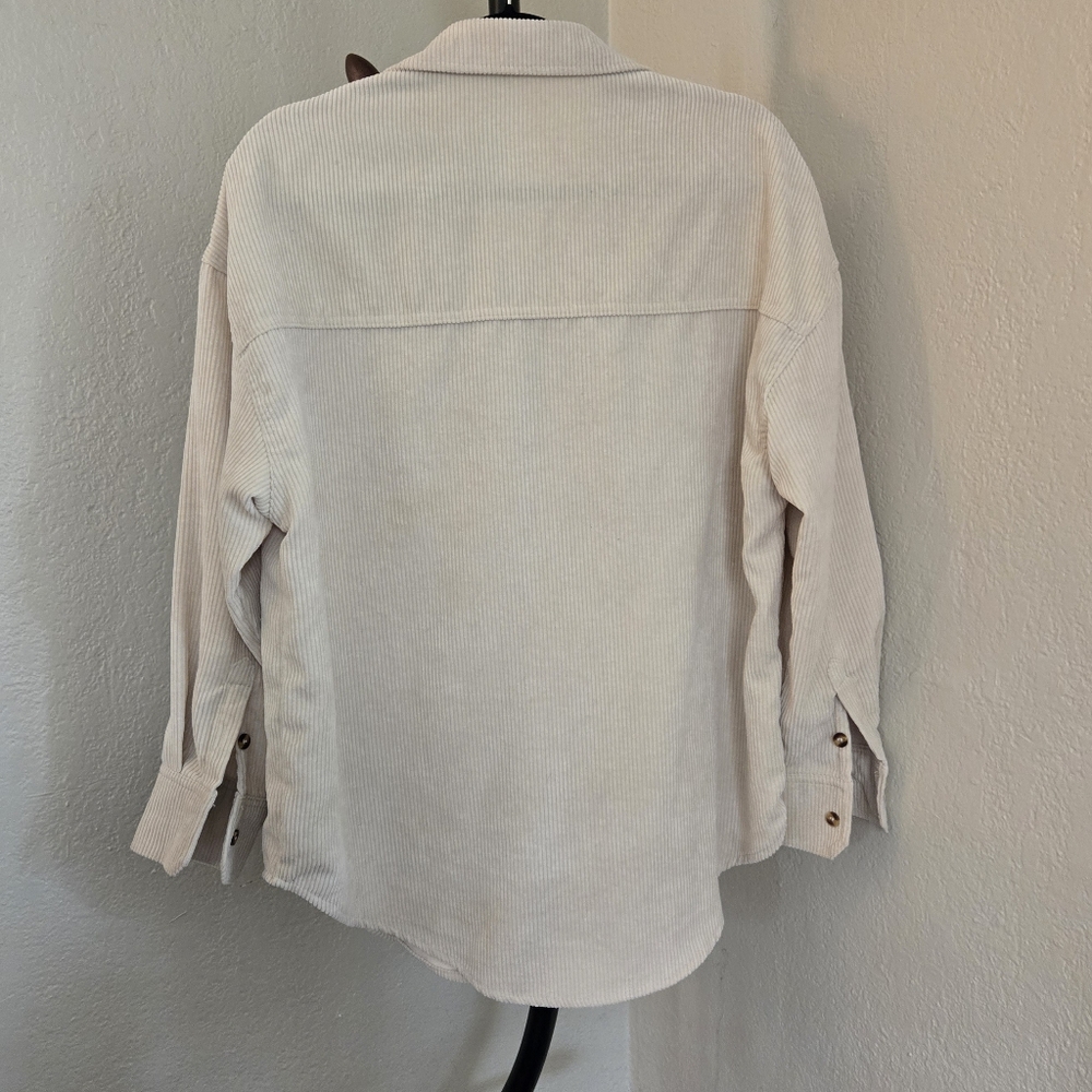 Cream Button-Up Corduroy - Picture 3 of 3